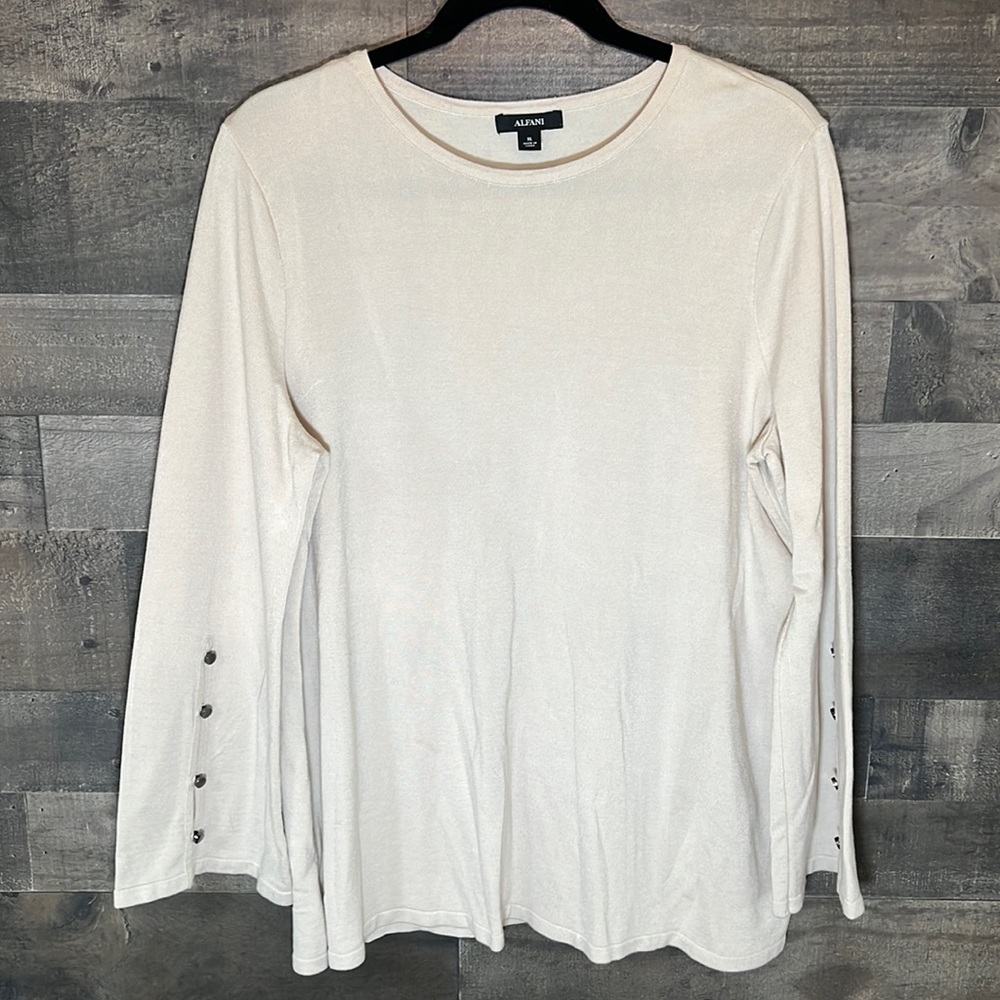 Cream Alfani Long Sleeve Top